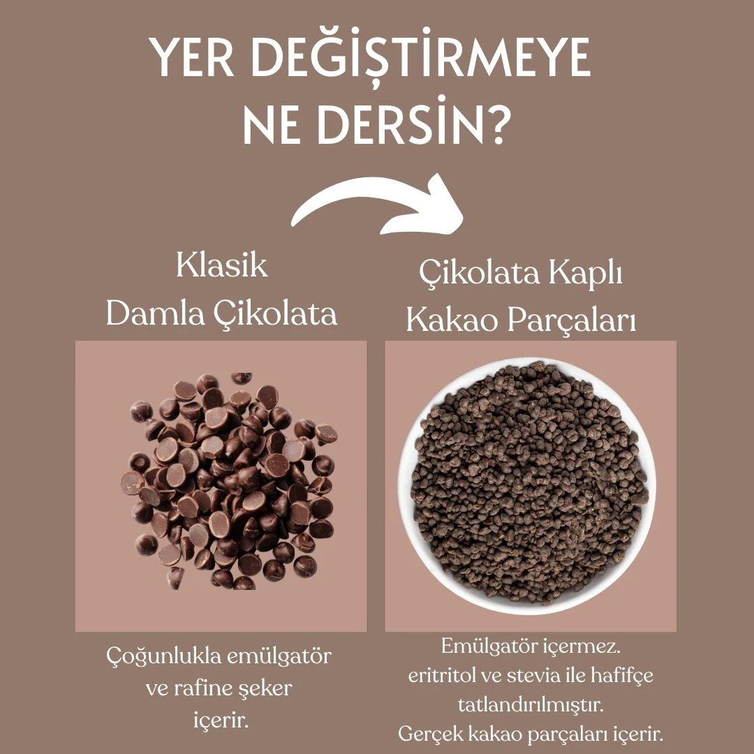 Bitter Çikolata Kaplı Kakao Parçaları(Nibs) 140gr - Image 4